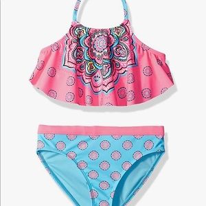 Angel Beach Girls' Big High Neck Bikini Swimsuit